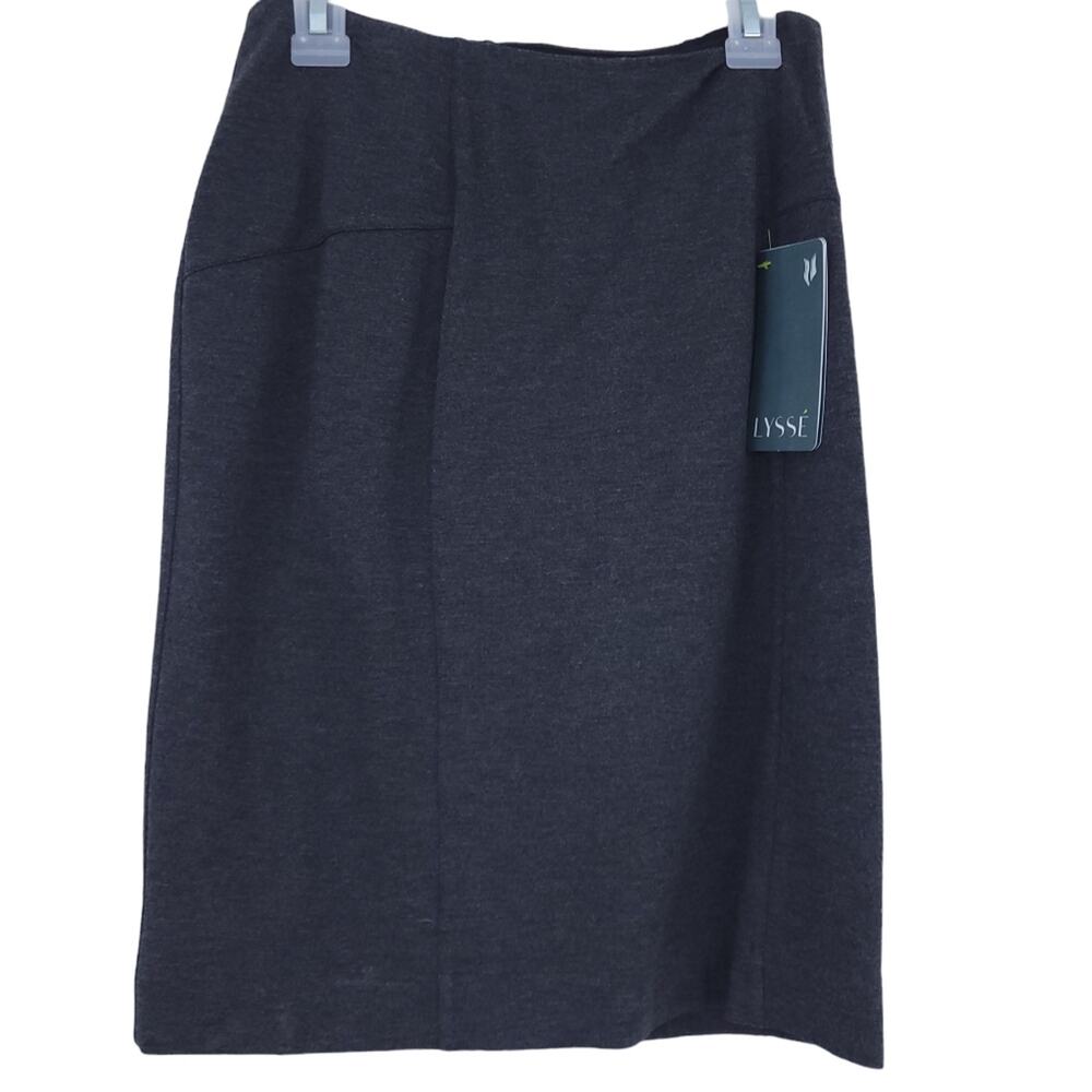 NEW Lysse Pencil Skirt Ponte Straight Size XSP Petite Gray Career Skirt, Elasti